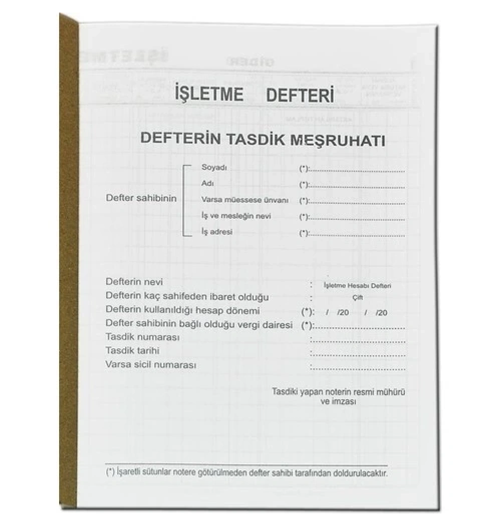 Doru İşletme Defteri 48 Yp. Karton Kapak