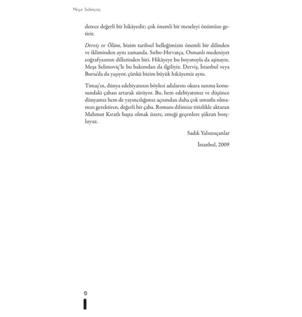 Derviş Ve Ölüm - Meşa Selimoviç - Timaş