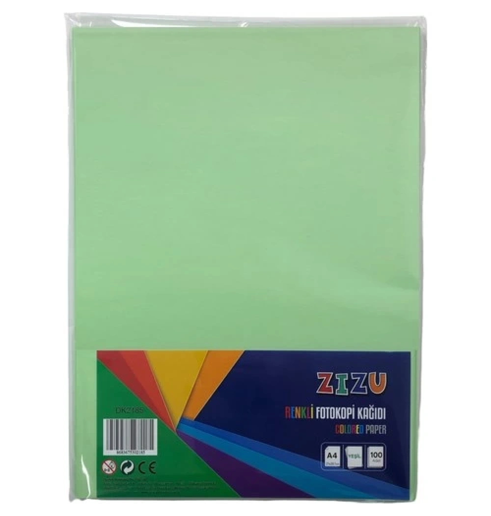 Zizu A4 Renkli Fotokopi Kağıdı 100Lü Yeşil