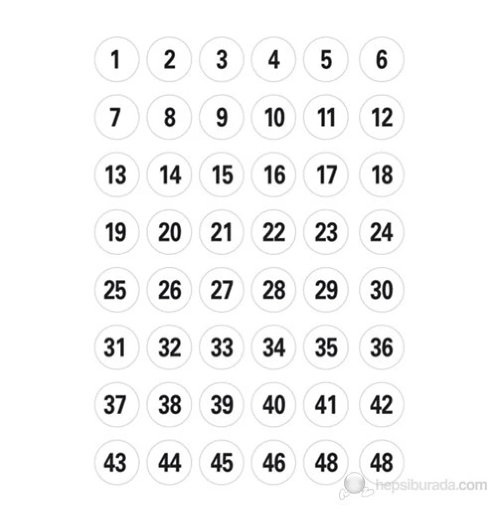 Herma Varıo Etiket Rakam 1-240 12 Mm Siyah Beyaz 4124