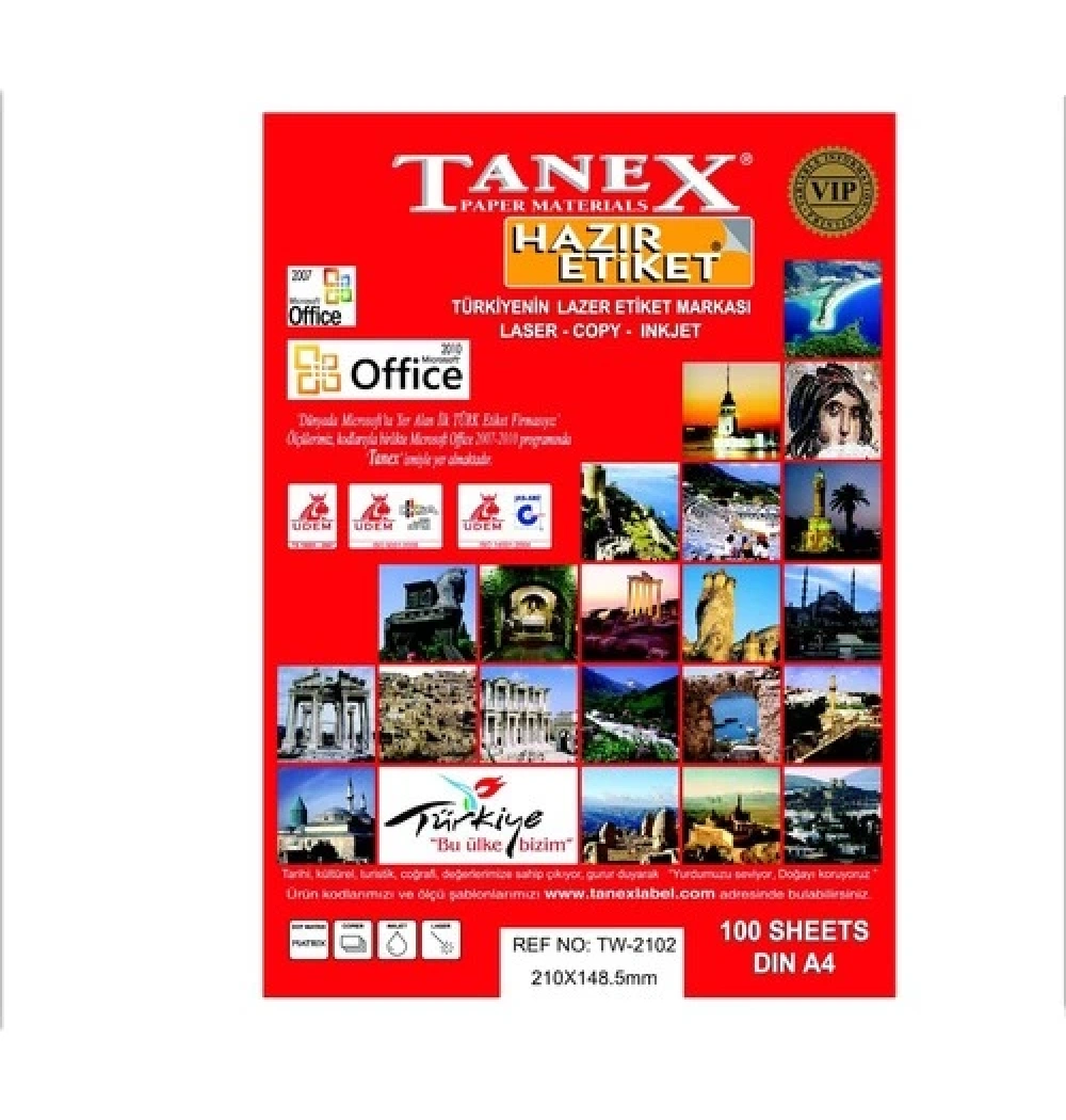 Tanex Tw-2102 210X148,5 Mm  Laser Etiket 100Lü