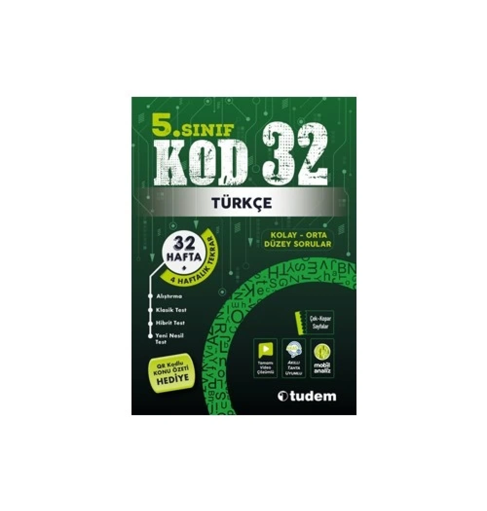Tudem 5.Sınıf Kod 32 Türkçe Kolay Orta Düzey Sorular