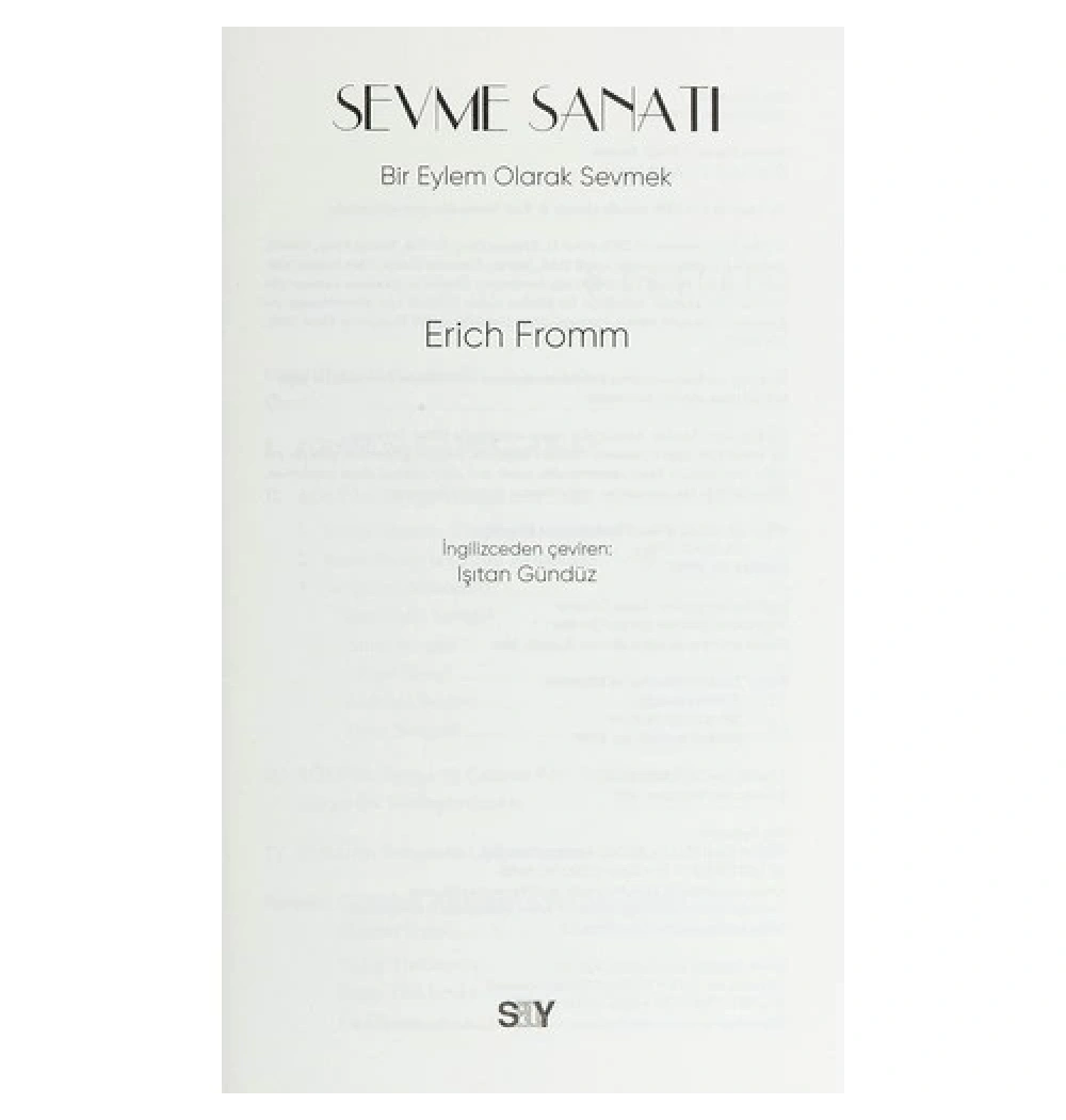 Sevme Sanatı Erıch Fromm Say Yayın