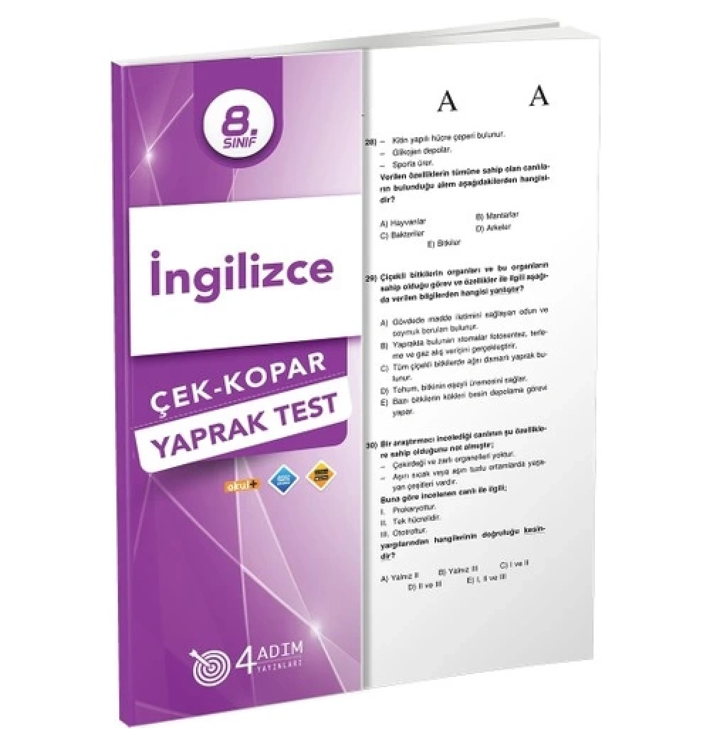 8. Sınıf İngilizce Yaprak Test 4 Adım