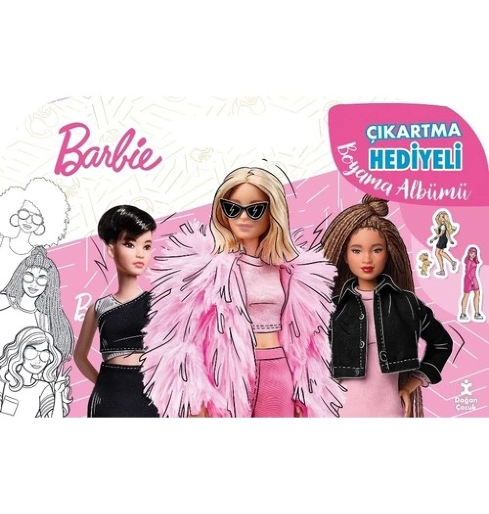 Barbie Çıkartma Hediyeli Boyama Albümü  Doğan Çocuk