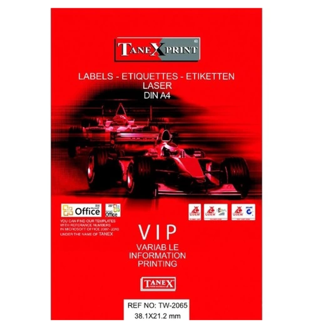 Tw-2065 38,1 X 21,2 Mm Vıp Şeffaf Laser Etiket