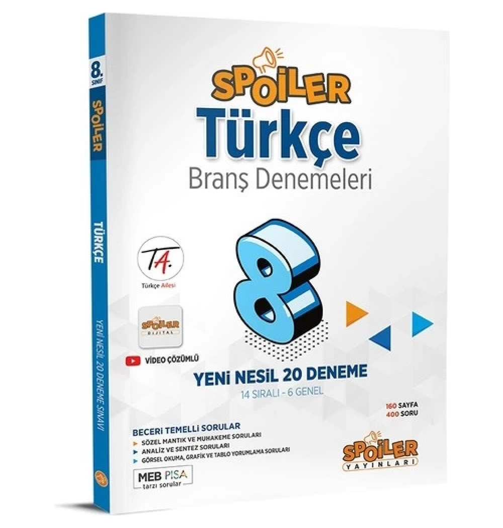 Spoiler 8.Sınıf Türkçe 20 Deneme