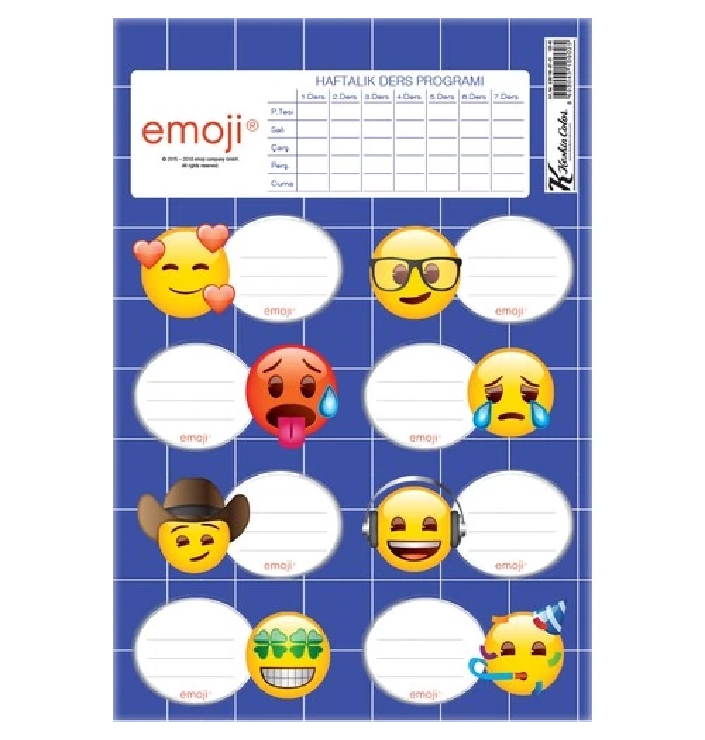 Keskin Color Emoji Ders Programı 3Lü Etiket Kod:220130-87