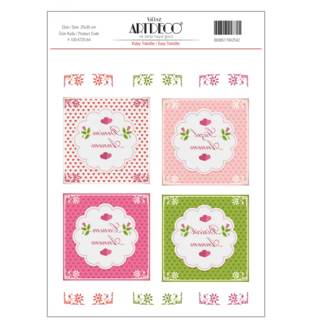 Lisans Artdeco Kolay Transfer 25X35 Cm Lv-Y-100-Kt25-64