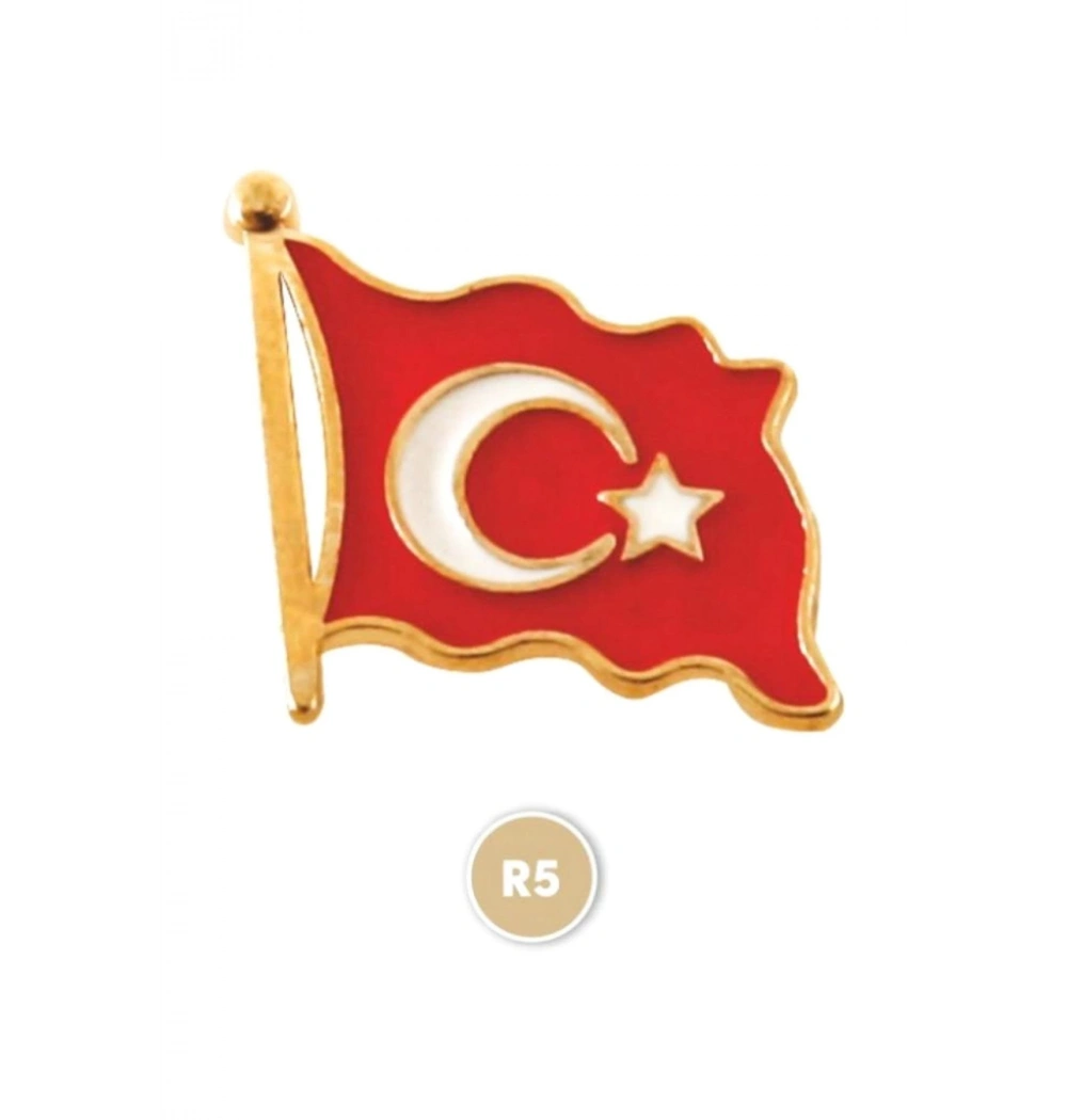 Vatan Vt 602 Türk Bayraklı Dalgalı Rozet
