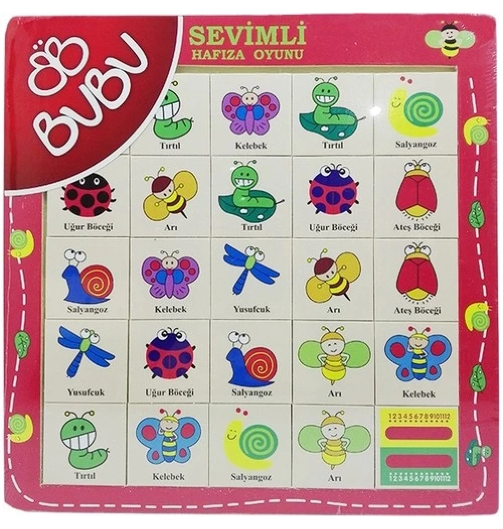 Bu-Bu Ahşap Puzzle Hayvanlar Hafıza Oyunu 30X30 Cm  Kod:Bubu-Ap0062