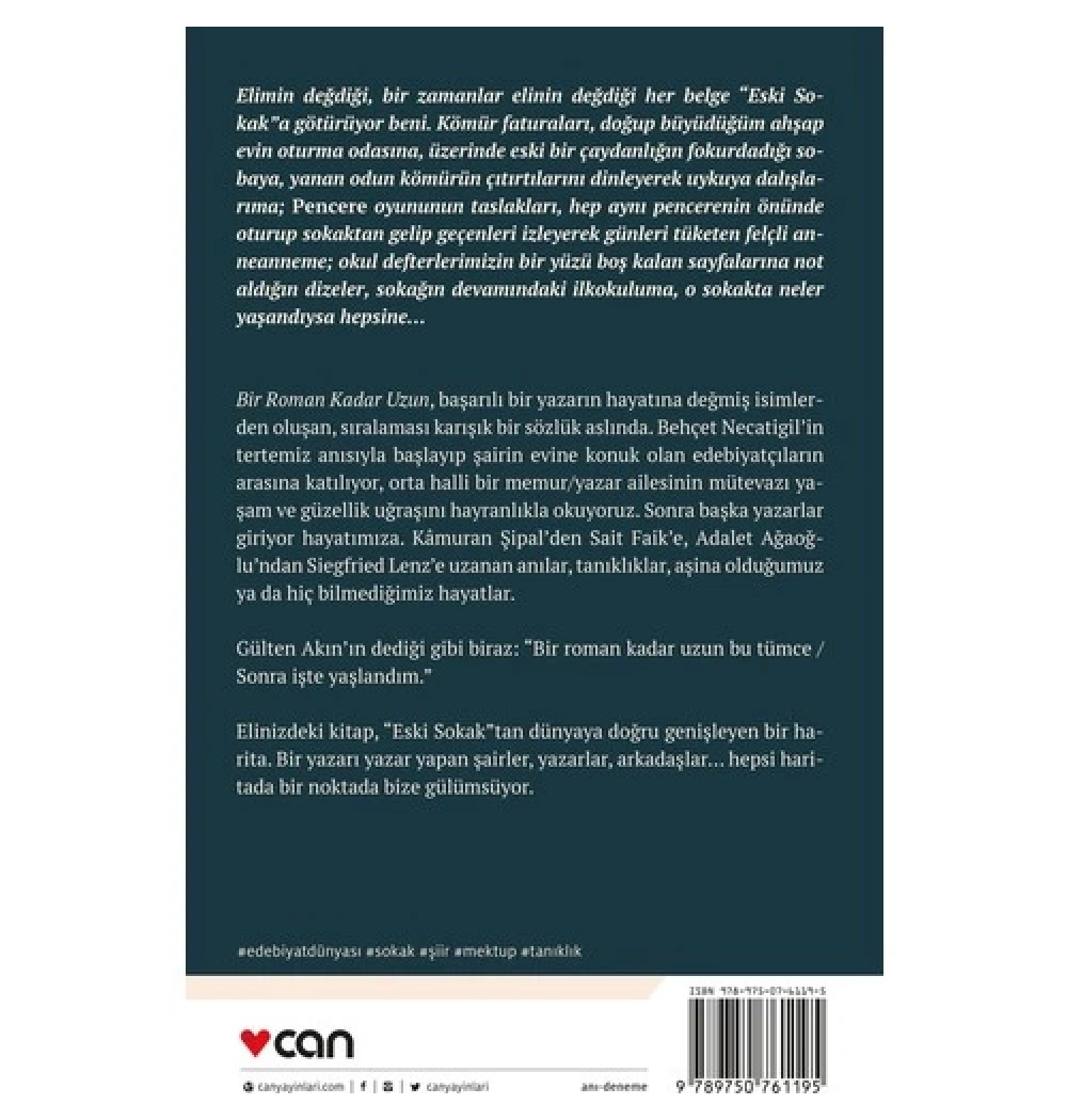 Bir Roman Kadar Uzun  Ayşe Sarısayın  Can Yayın