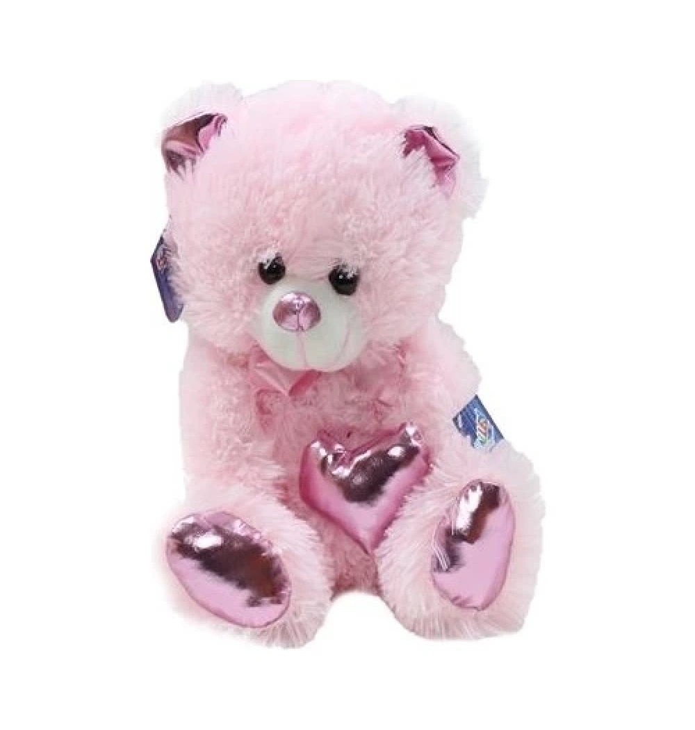 Peluş 30 Cm Parlak Kalpli Ayı