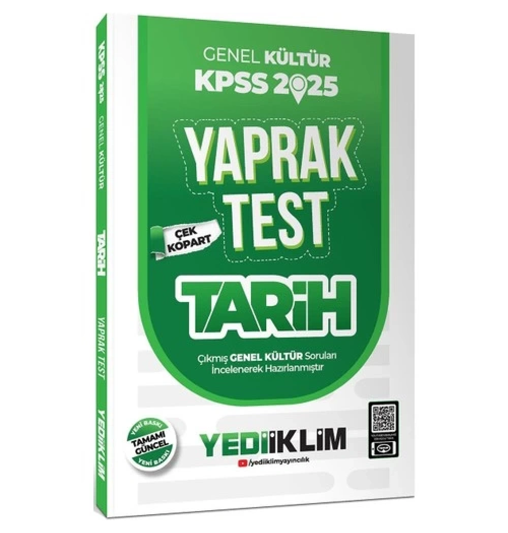Kpss 2025 Gk Tarih Yaprak Test Yediiklim
