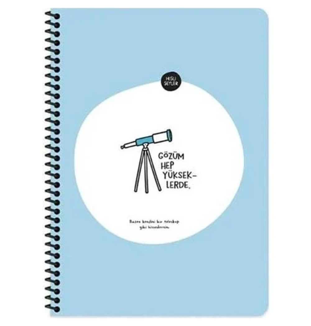 Keskin Color Hisli Şeyler A4 80Yp.Kareli Spiralli Stickerli Defter - Gözüm Hep Yükseklerde