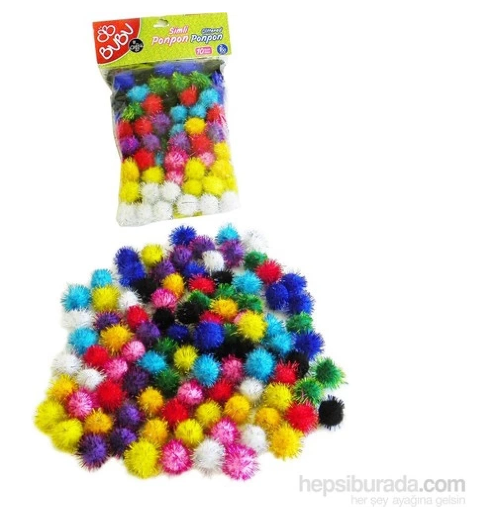 Bu-Bu Ponpon Simli 2Cm.100 Lü Karma Kod:Bubu00112