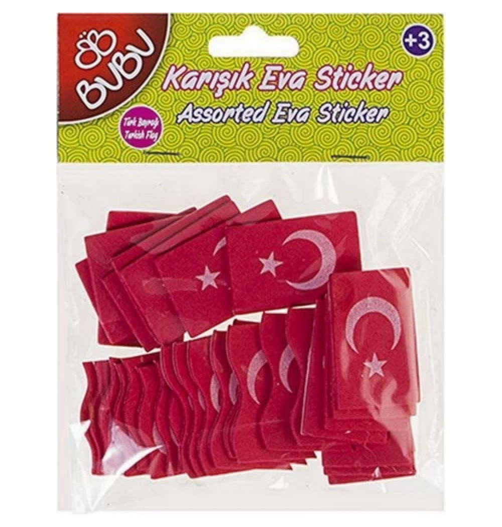 Bu-Bu  Bayrak Karışık Eva Stıcker Kod:Bubu-St0015