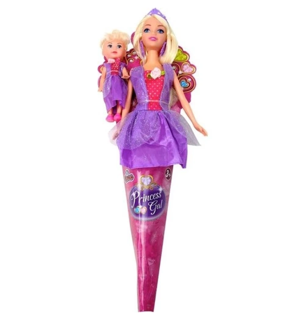 Külahlı Anne Ve Kızı  Bebek Taclı
