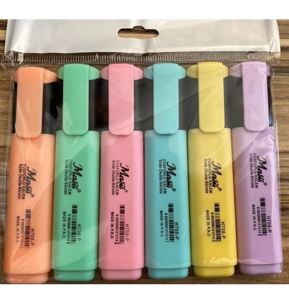 Masis Fosforlu Kalem Pastel 6 Lı H-708-P6