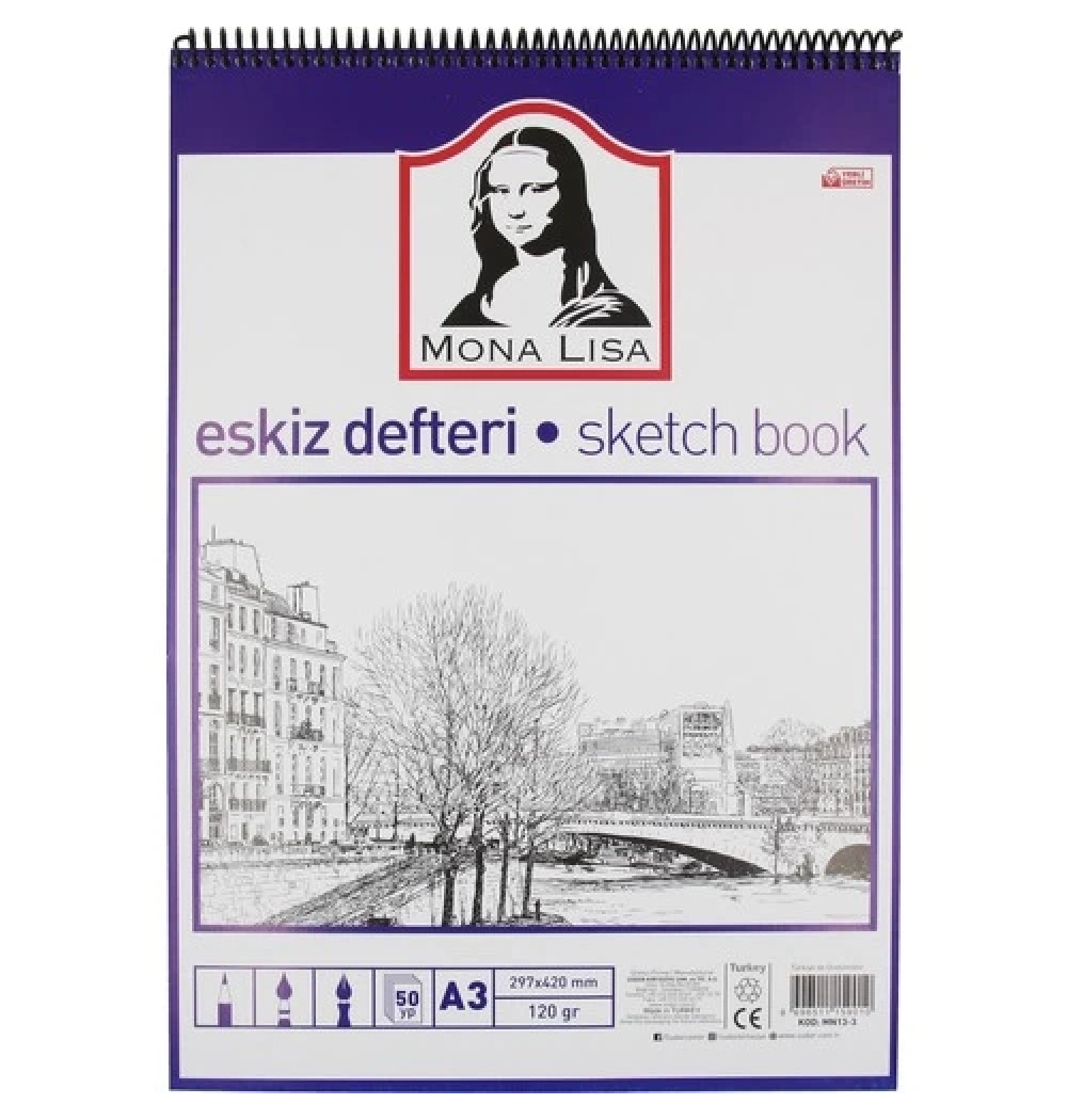 Südor Monalisa Eskiz Defteri A3 120G 50 Yp Telli