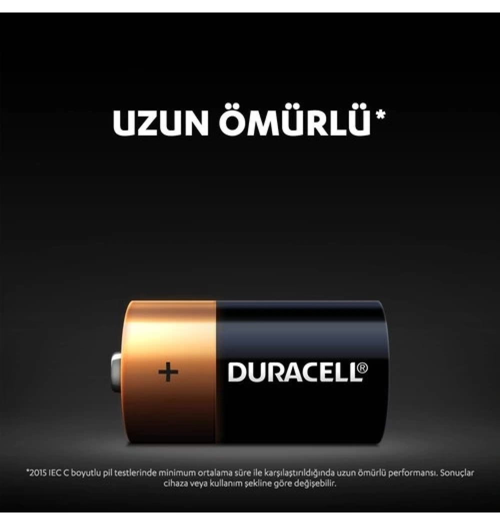Duracell Alkalin Orta Boy Pil (2) Kod: C2 - Lr14 - Mn1400