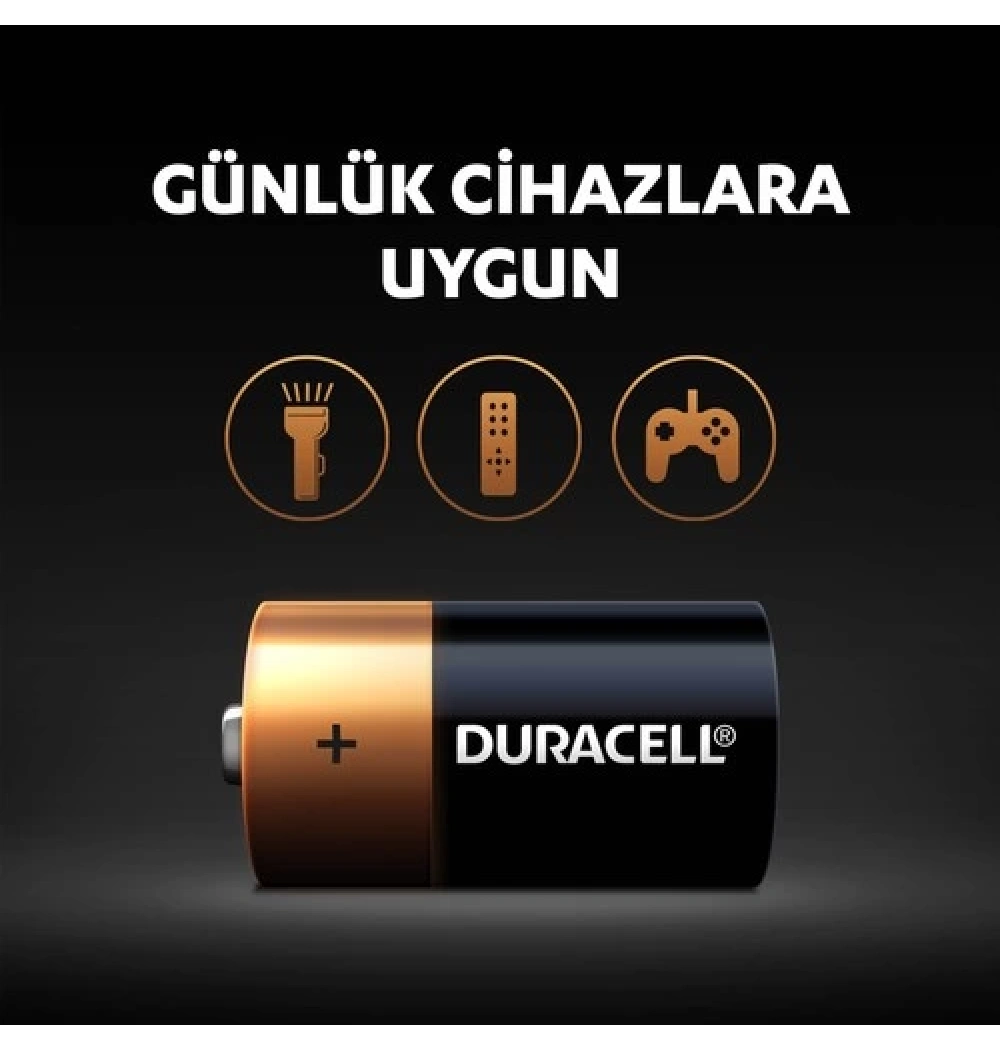 Duracell Alkalin Orta Boy Pil (2) Kod: C2 - Lr14 - Mn1400