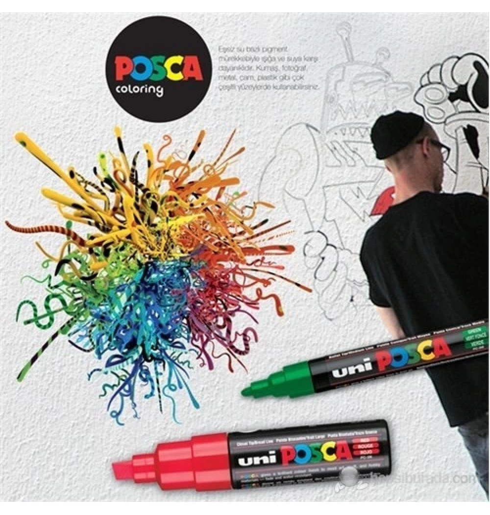 Uni Posca 1.8-2.5 Su Bazlı Poster Markörü Leylak Pc-5M