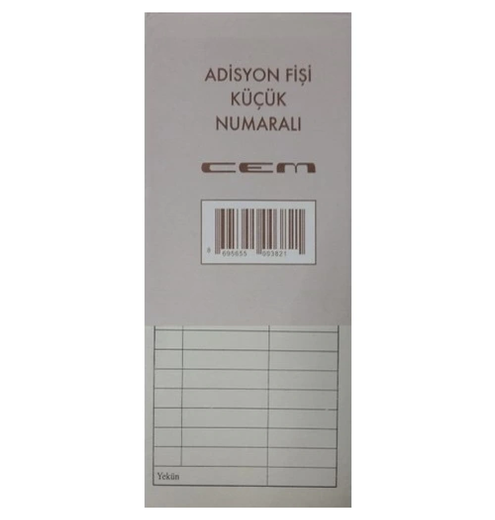 Cem Adisyon Fişi Küçük