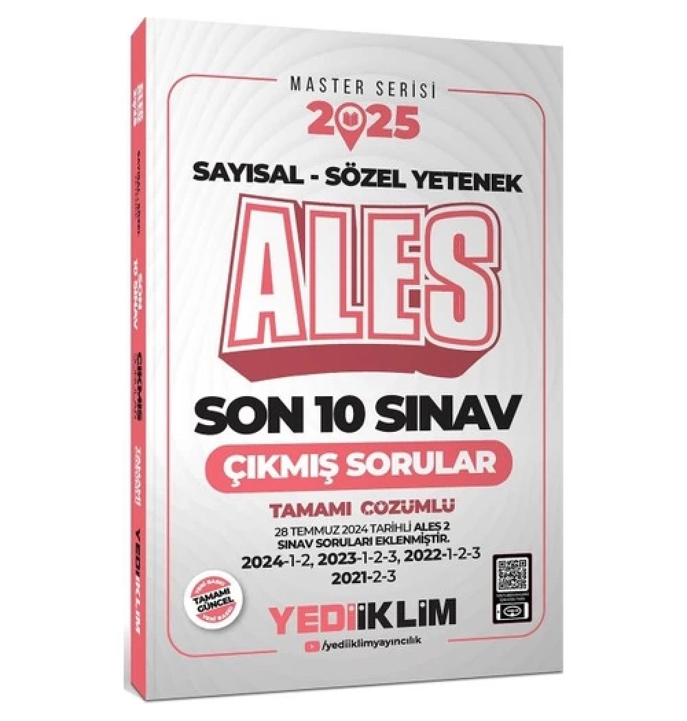 2025 Ales Sayısal Sözel Son 10 Sınav Çıkmış Sorular  Yediiklim