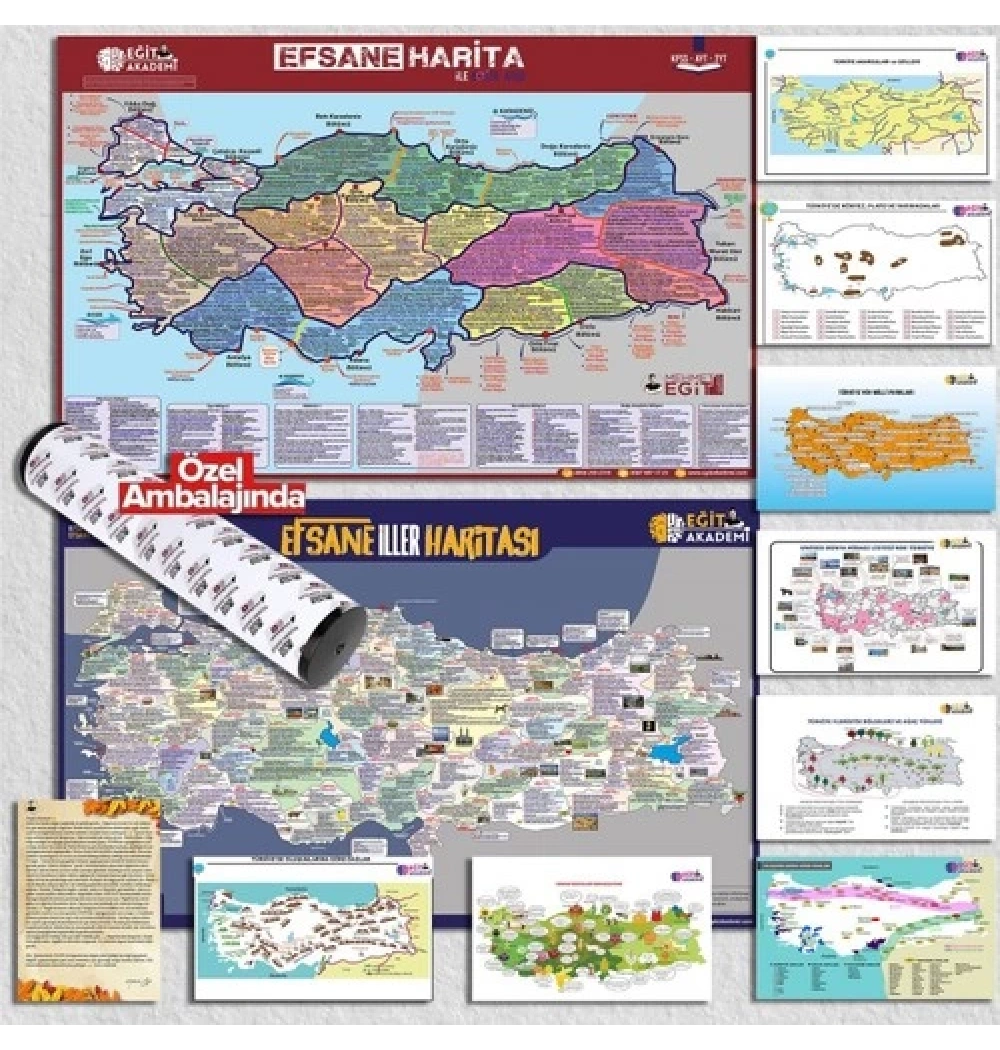 2024 Kpss Tyt Ayt Efsane 10 Lu Harita Seti  Mehmet Eğit