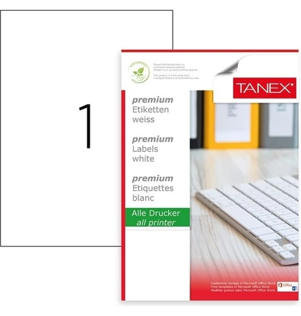 Tanex Tw-2000 210X297 Mm Laser Etiket 100Lü
