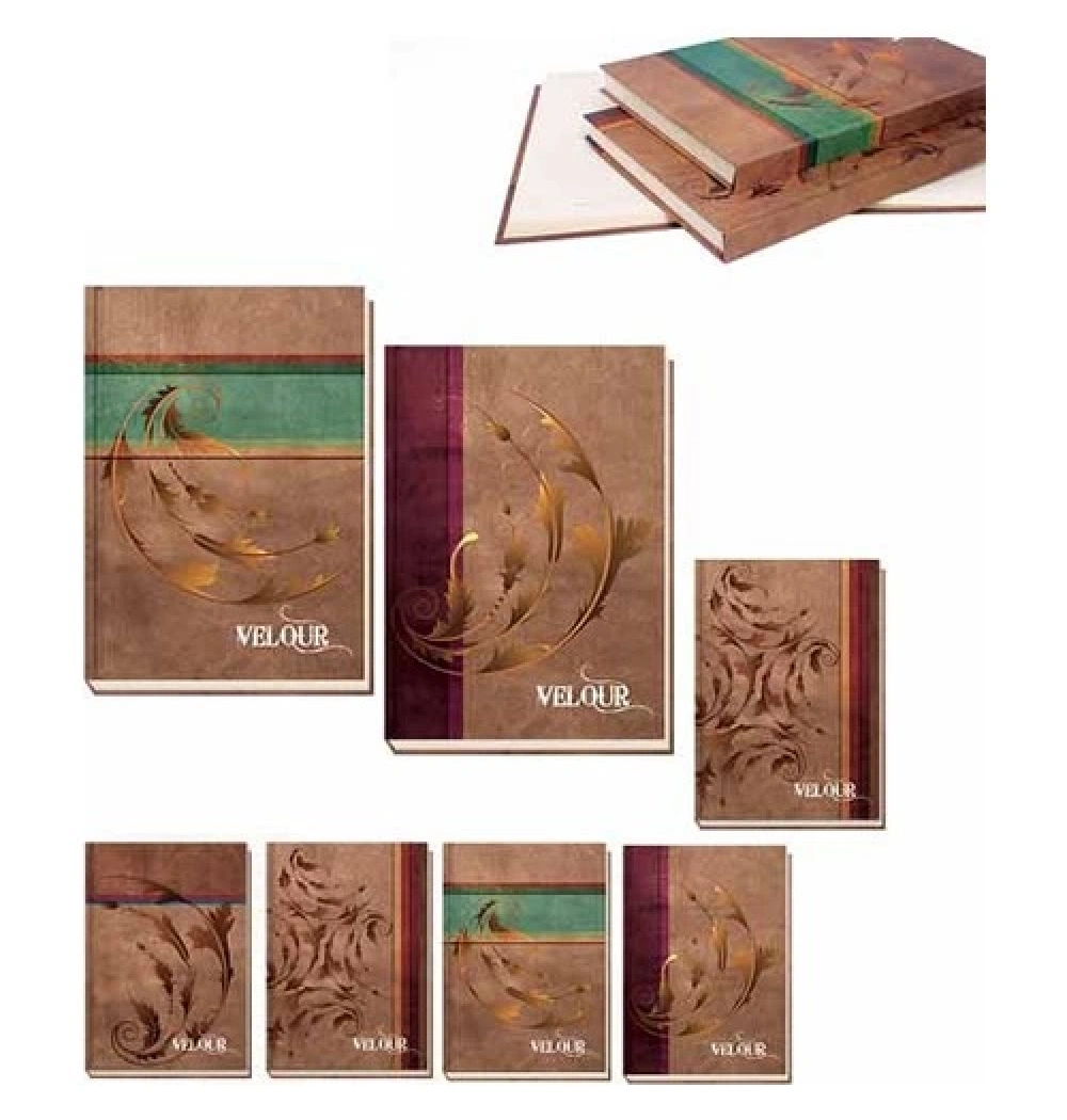 Keskin Color 17X24 160Yap Çizgili Velour Ciltli Defter