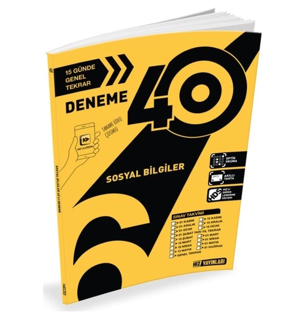 6.Sınıf Sosyal Bilgiler 40 Deneme   Hızyayın