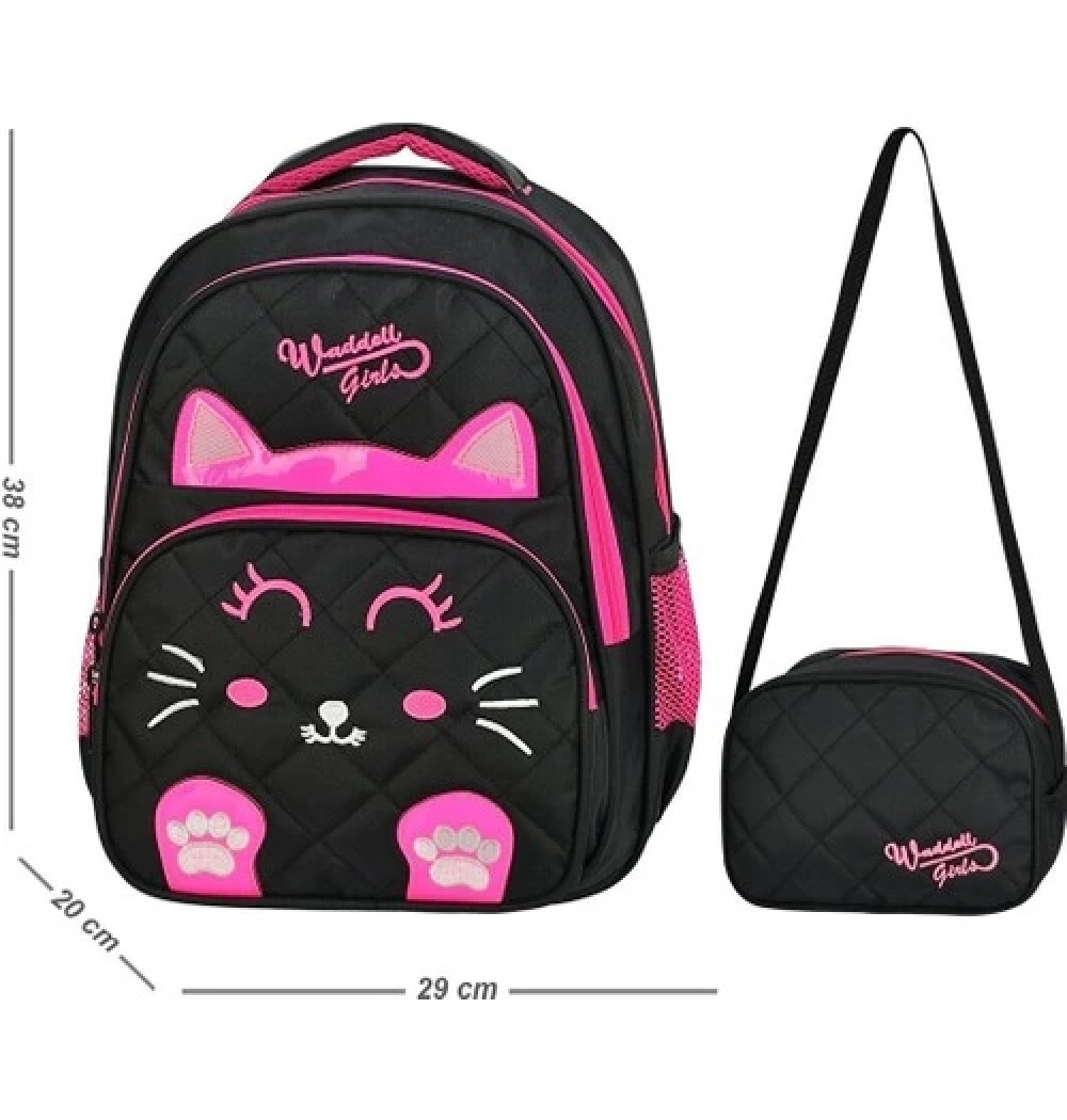Nakışlı İlkokul Çantası Kedi 5011 Özkara Çanta