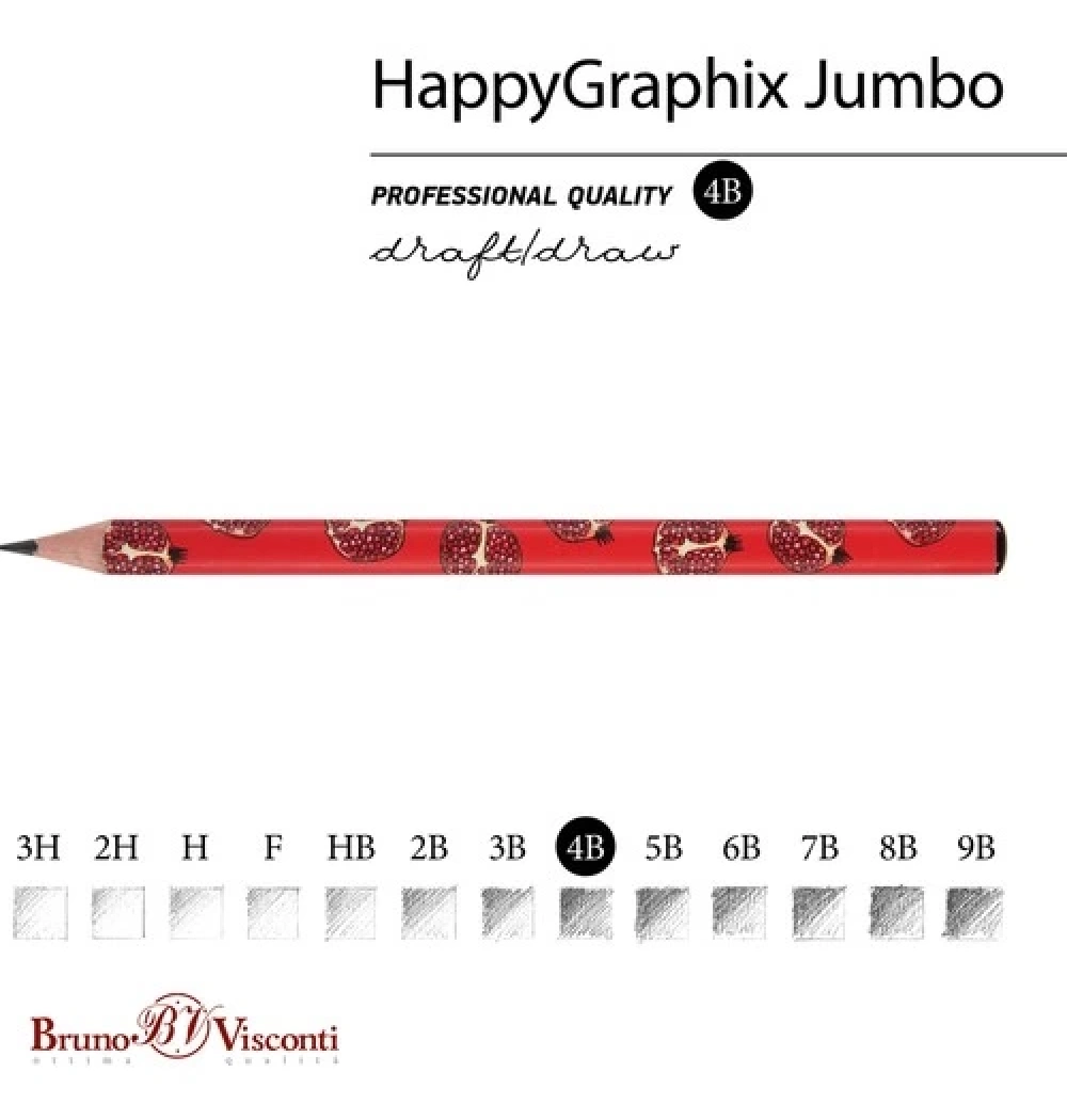 Bruno Visconti Happy Graphıx 4B Üçgen Kurşun Kalem Fresh Fruıty 21-0062/04