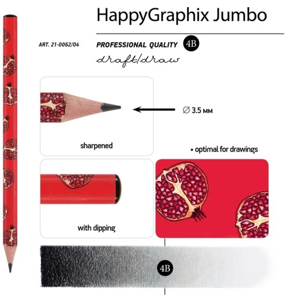 Bruno Visconti Happy Graphıx 4B Üçgen Kurşun Kalem Fresh Fruıty 21-0062/04