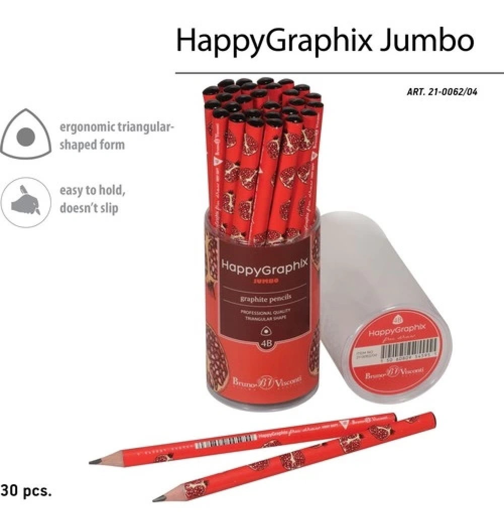 Bruno Visconti Happy Graphıx 4B Üçgen Kurşun Kalem Fresh Fruıty 21-0062/04