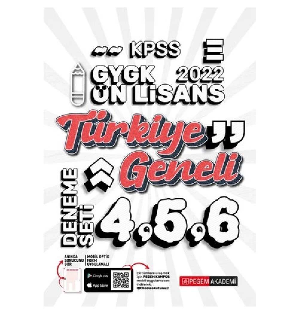 Pegem 2022 Kpss Gy Gk Lise Önlisans Türkiye Geneli Deneme 4-5-6