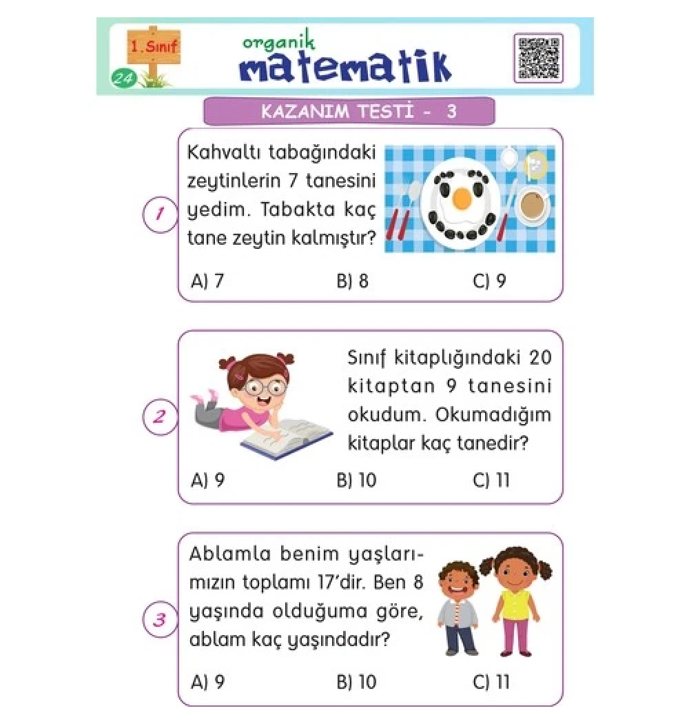 Orka 1.Sınıf Organik Matematik Problem Kitabı