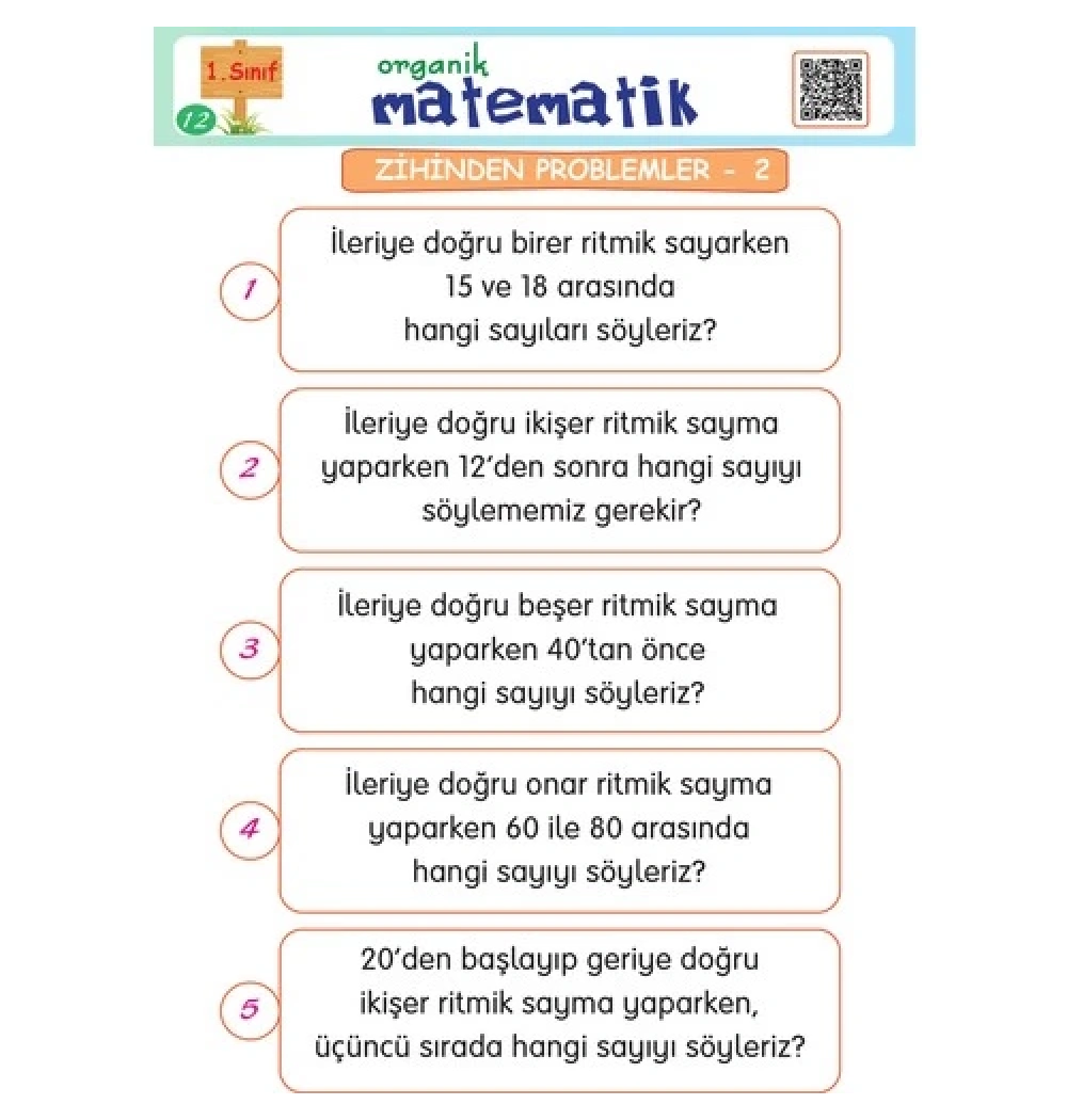 Orka 1.Sınıf Organik Matematik Problem Kitabı