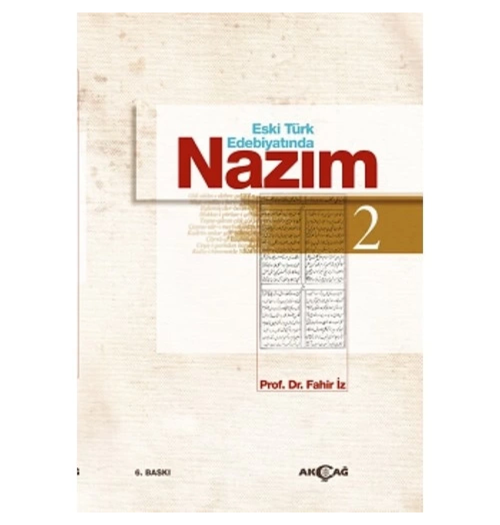 Eski Türk Edebiyatında Nazım Cilt 2 Fahir İz Akçağ