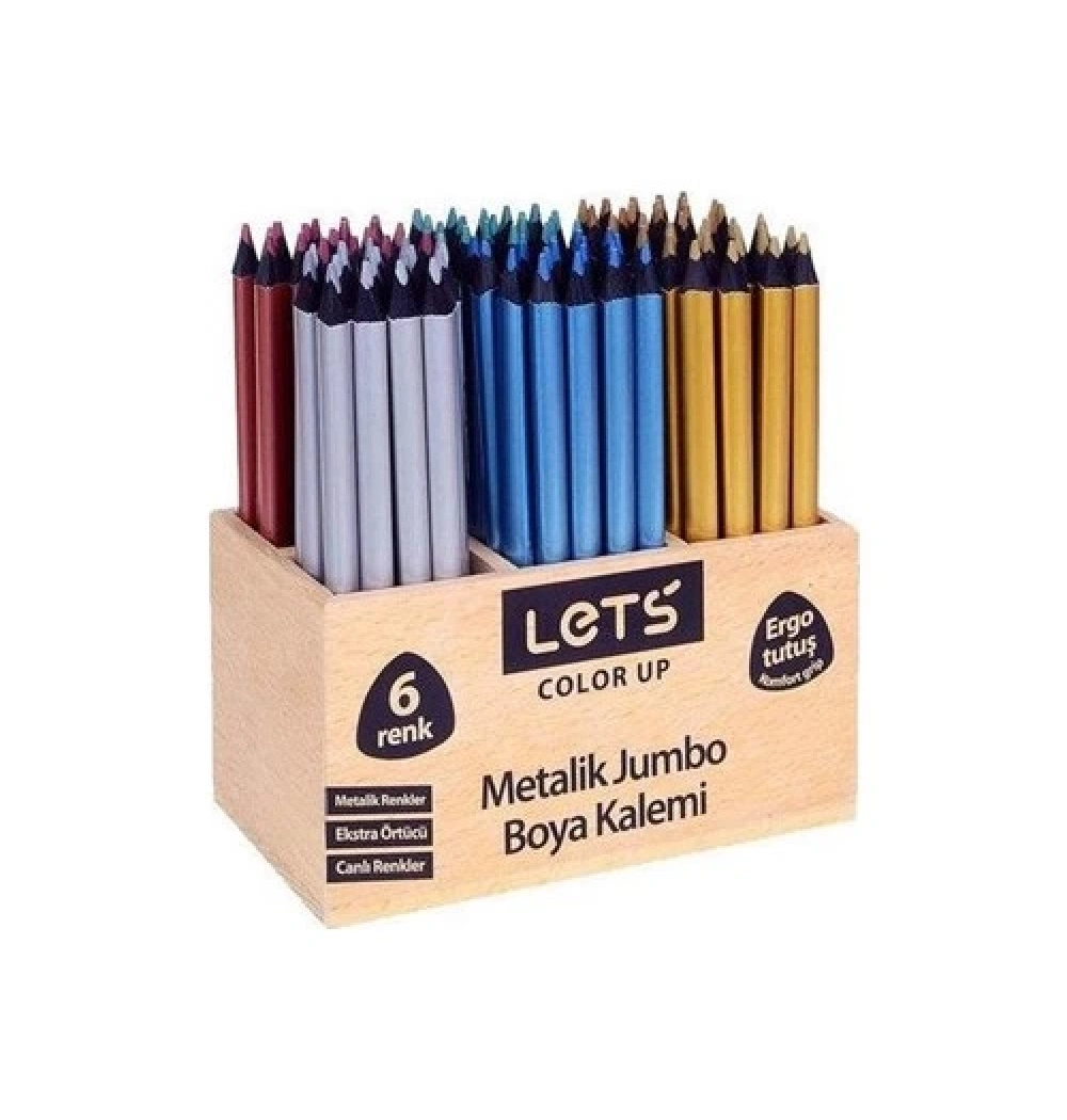 Lets Metalik Jumbo Boya Kalemi Kahverengi