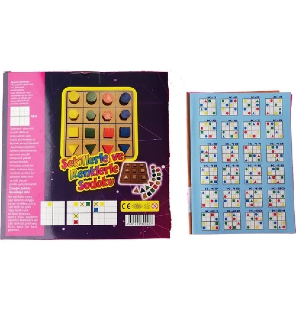 Soylu Ahşap Şekillerle Ve Renklerle Sudoku 293