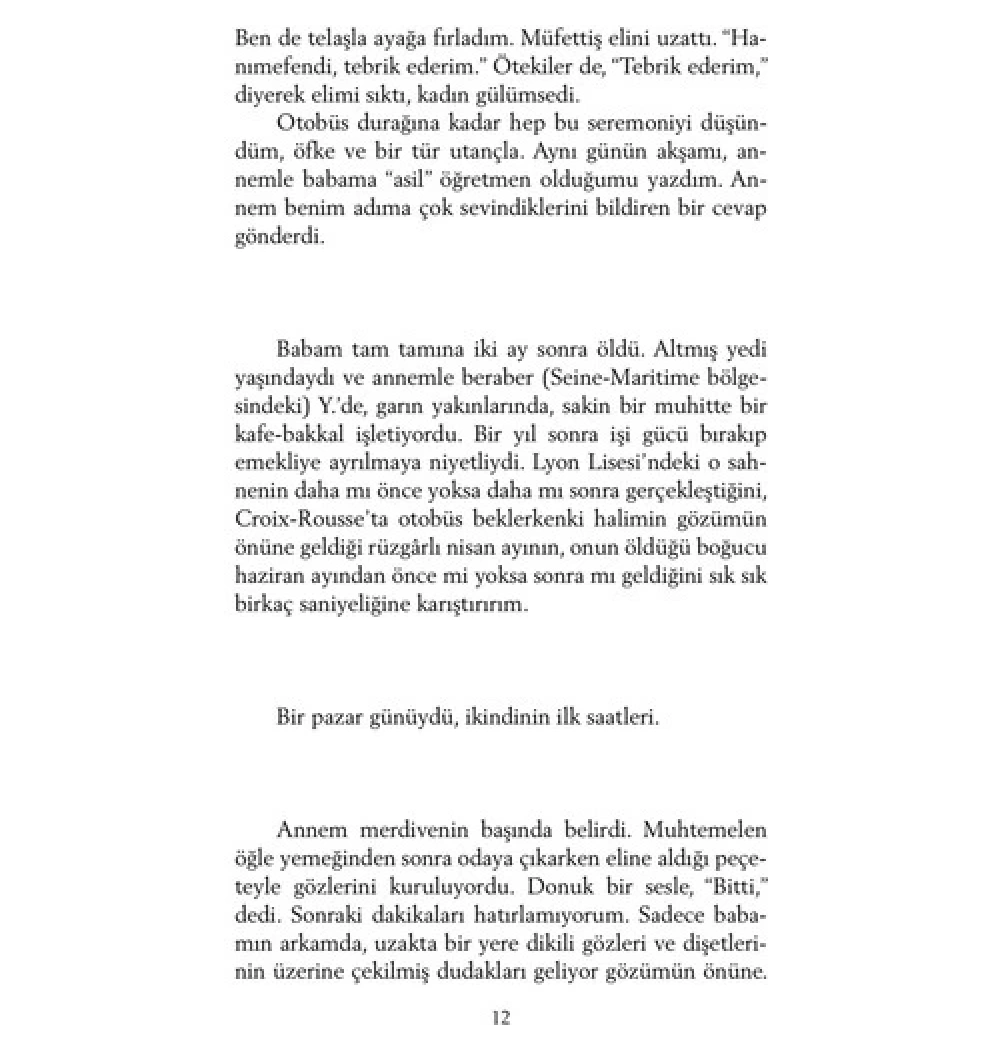 Babamın Yeri  Annie Ernaux  Can Yayınları