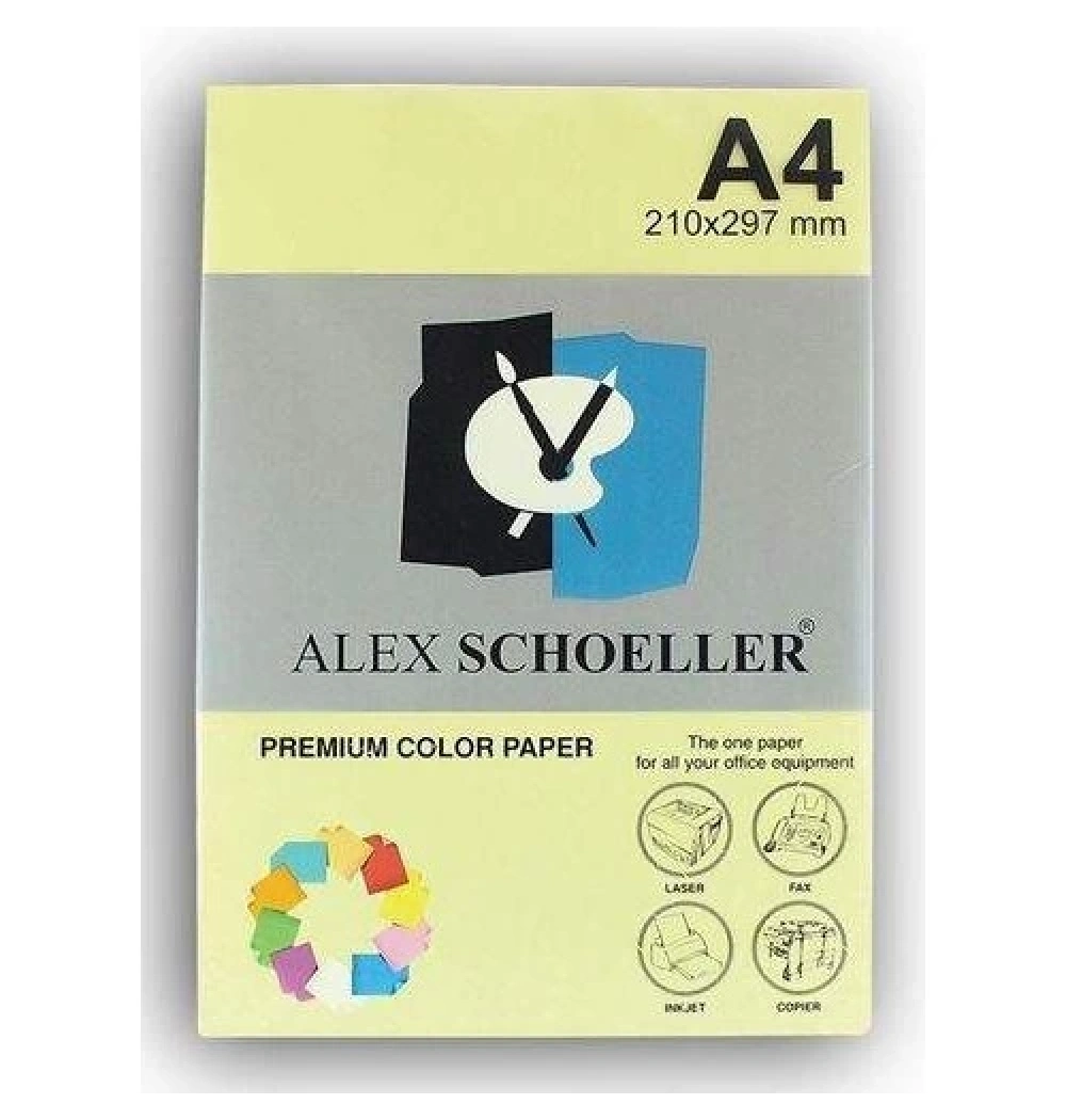 Alex Schoeller Renkli Fotokopi Kağıdı A4 Kanarya Sarı Alx-515