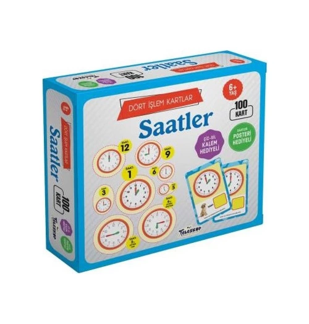 Saatler 4 İşlem Kartlar Kutulu 6 +Yaş Teleskop