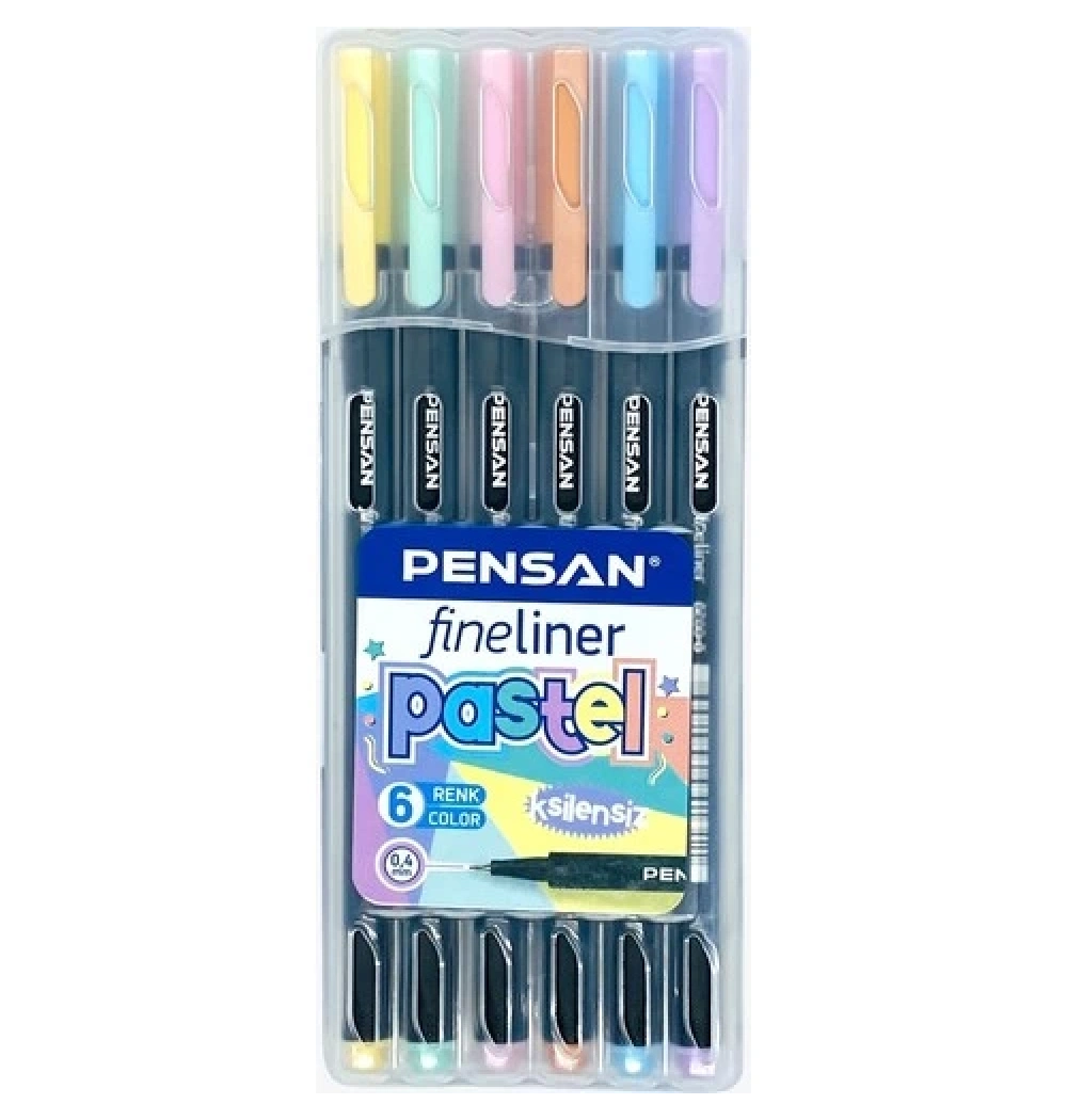 Pensan 6200 Fineliner 6 Renk Pastel pe6200flpst6
