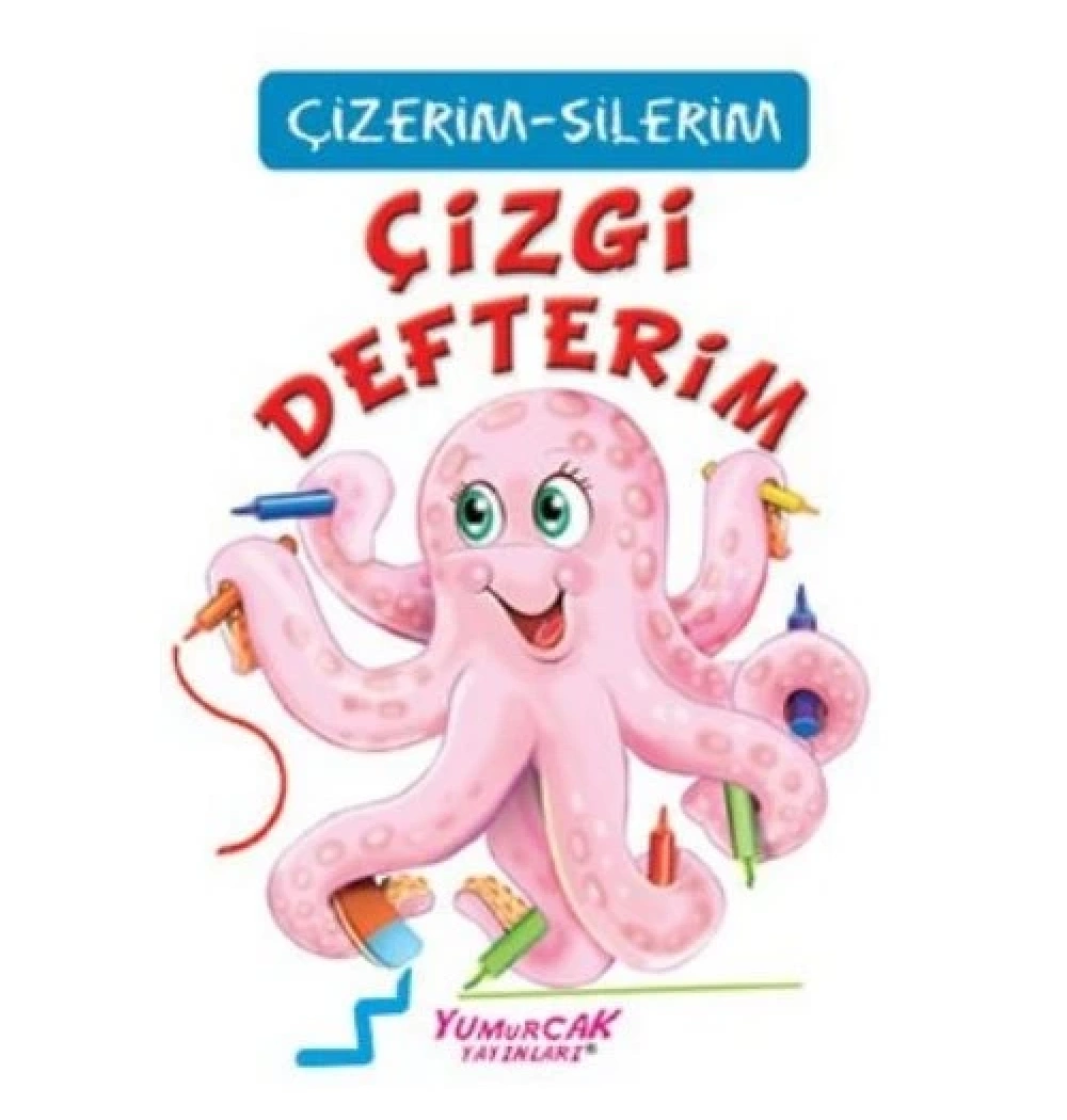 Çiz Sil Çizgi Defterim   Kalem Hediyeli    Yumurcak