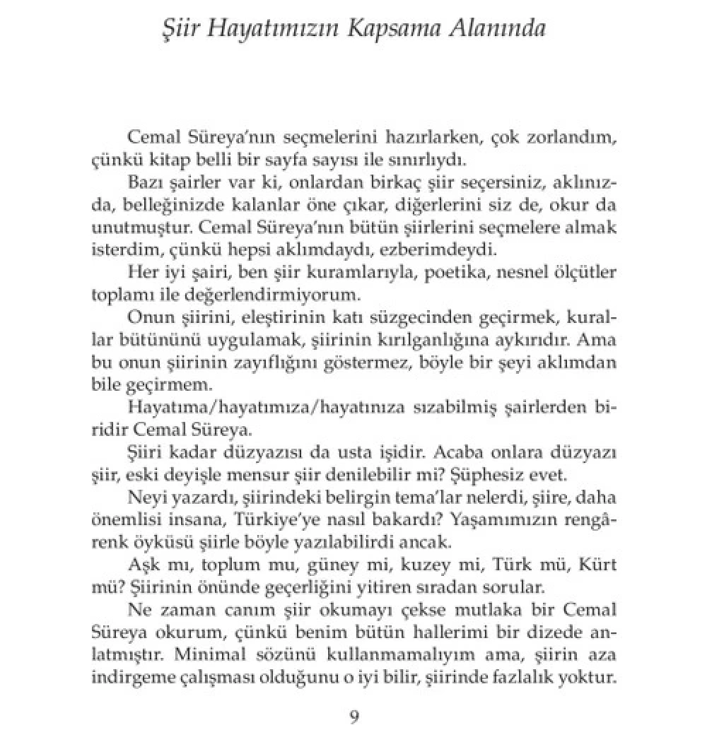 Üstü Kalsın    Seçme Şiirler   Cemal Süreya    Yapı Kredi