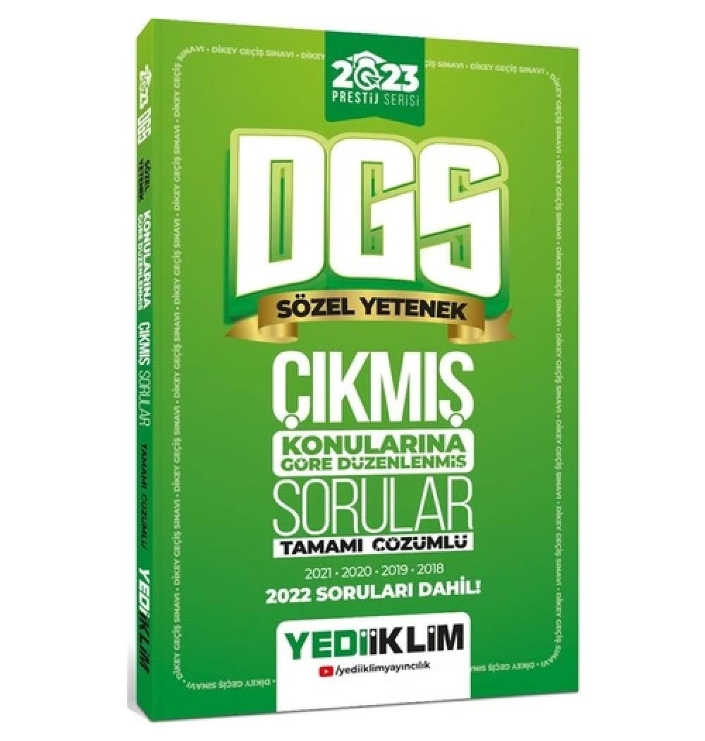 Dgs 2023 Sözel 2018-2022 Çıkmış Çözümlü Sorular  Yediiklim